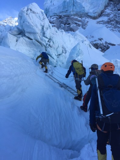 Icefall Leaving for Camp 1 and 2